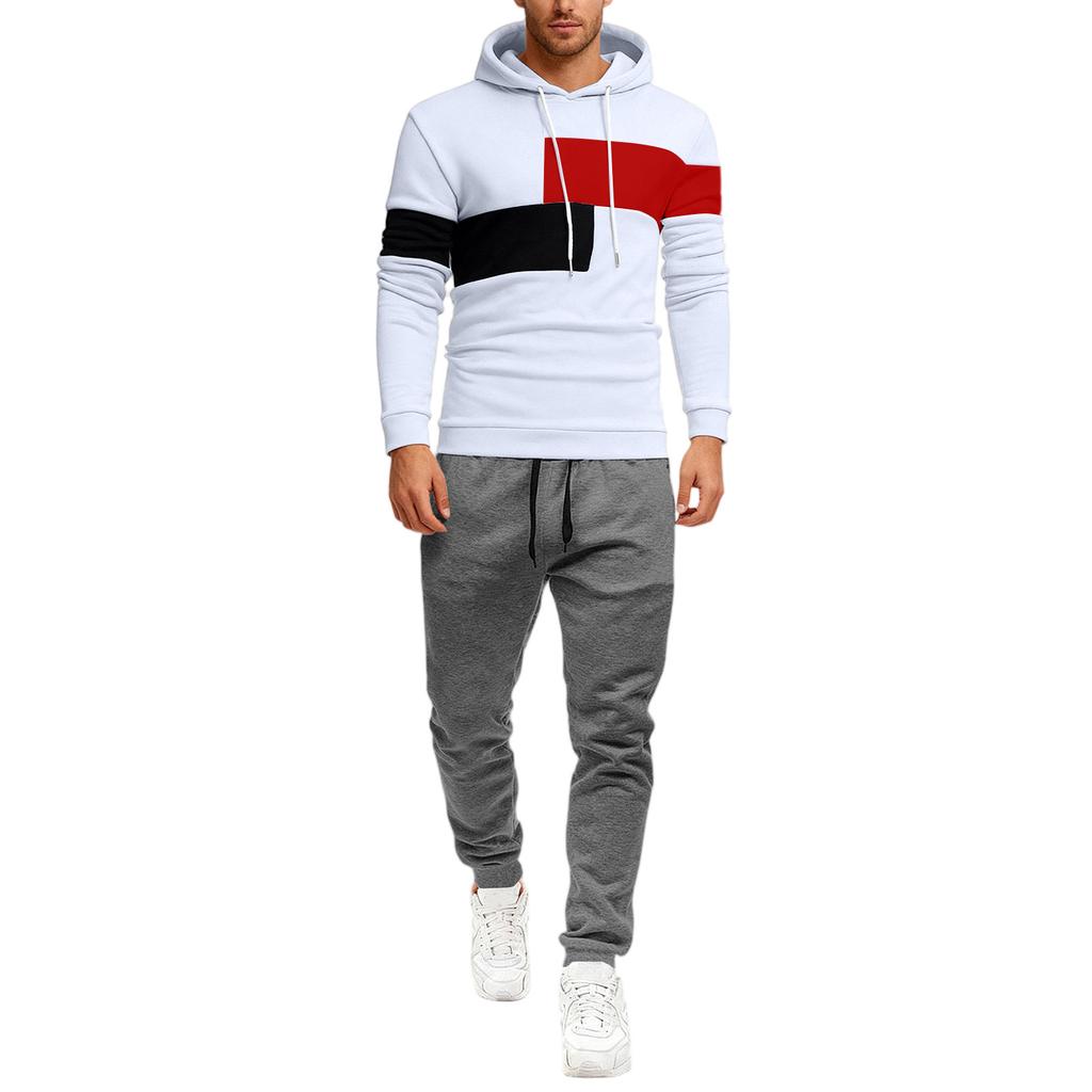 Herren  Freizeit  Kapuzenpullover  Kapuzenpullover  Hose  Fleece hinzufügen  Locker  Kapuzenpullover  Set