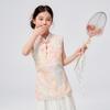 Girl's Floral Sleeveless Stand Collar Top