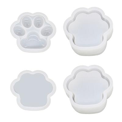 Cat-paw Resin Box Molds with Lids,3D Jar Silicone Mold,Trinket Storage Container Box Mold for Resin Casting Home Decors