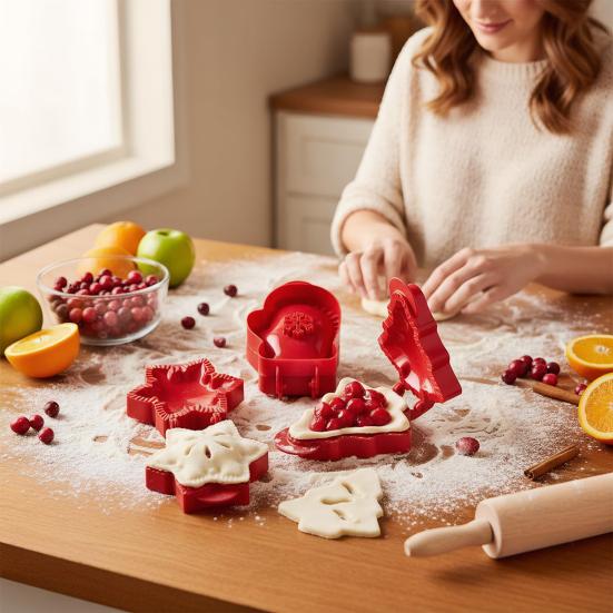 Yousheng 12Pcs Mini Hand Pie Molds with Dough Presser Thickened Plastic Cookie Mold for Holiday Baking Apples Pumpkin Acorn Shaped Acorn Pastry