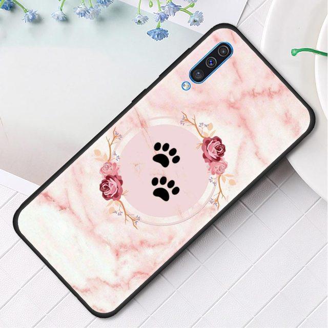 Husa de telefon din silicon cu flori de marmura roz pentru Samsung Galaxy A50 A70 A10 A20e A30 A40 A20s A10s A10e A80 A90 A60 A30s