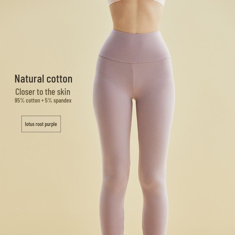 Women's High-Waist Pure Cotton Warm Autumn Trousers - Inner Lined, Large Size, Thin Wool Base.