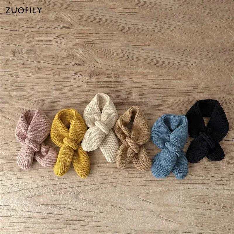 Miękki Dzianinowy Szalik Dziecięcy Zimowy Ciepły Niemowlę Maluch Ocieplacz Szyi Modny Dziecięcy Dziewczęcy Chłopięcy Szaliki Śliniak Dziecięcy Jednokolorowa Apaszka