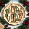 6PCS Wood Christmas Hanging Decoration Handcrafted Style Drop Ornament Festive Gift  Home Decoration