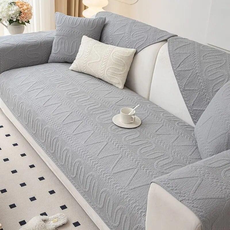 Simple Sofa Cover 100% Cotton Four Seasons Non-Slip Cushion Modern Universal Cover Cloth Towel Leather Backrest Soft Cushion
