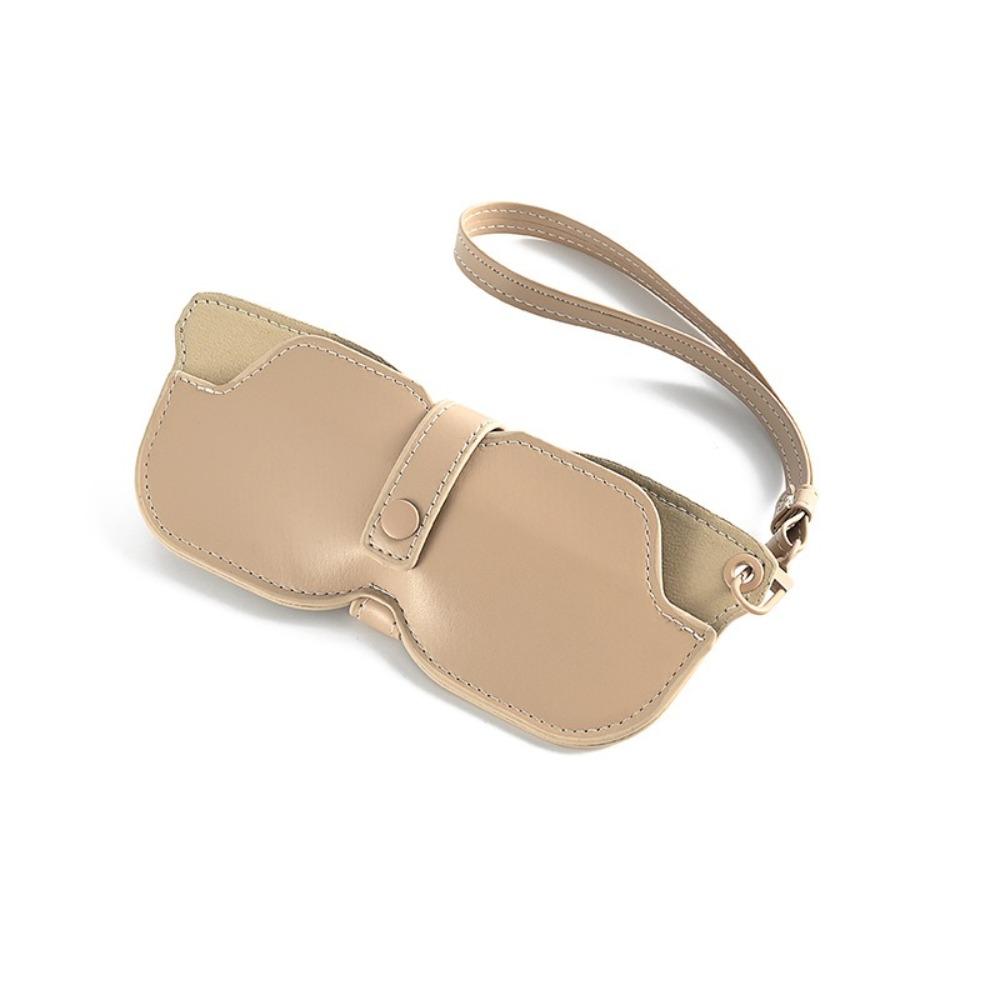 

PU Leather Glasses Storage Bag Hanging Neck Sunglasses Pouch Fashion Eyeglasses Case Style 1-Beige