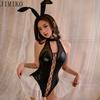 Womens Sexy Cosplay Maid Bunny Girl Costume Leather Anime Lingerie Kawaii Lingerie Rabbit Outfit One Piece with Ears Halloween