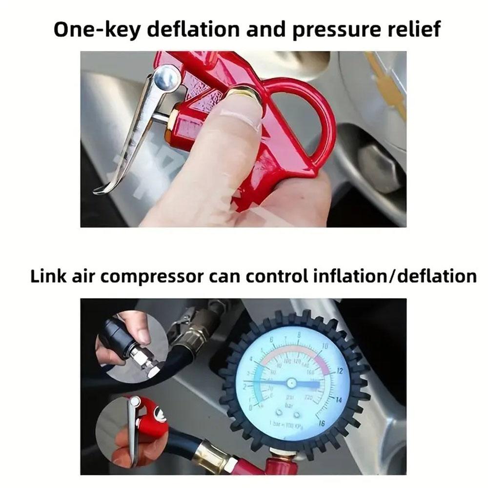 Tire Pressure Gauge For Car Motorcycle SUV Inflator Pumps Tire Repair Tools Pressure Gun Type For Air Compressor Durable