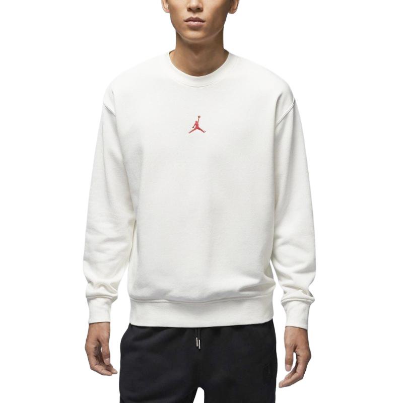 Jordan As M J FLC Crew Neck Comfortable Soft Long Sleeve Sweatshirt Men Sweatshirt White IB5605-133