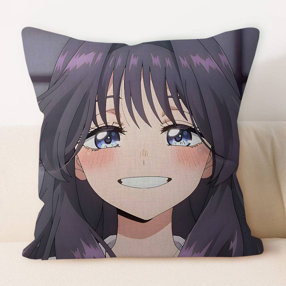 New K-Kaoruko Waguri Pillow Covers Cartoon Sofa Decorative Home Double-sided Printing Short Plush Cute Cushion Cover
