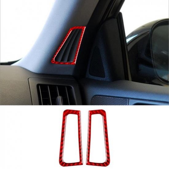 2Pcs Red Carbon Fiber Defogger Vent Cover Trim For Infiniti G37 Sedan 2010-2013
