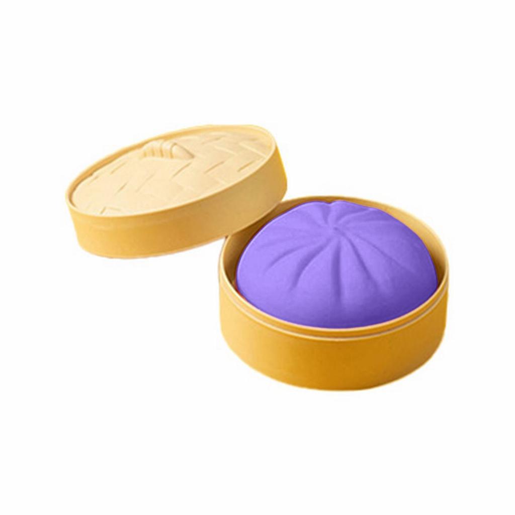 Giant Colorful Dumpling Stress Ball With Steamer Solid Sensory Toy Stress Bun Toy For Anxiety Relief Pressure Ball Slow Rebound