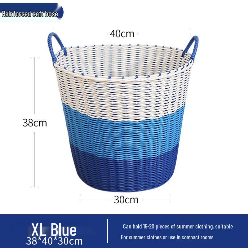 Lux Woven Rattan Laundry Basket - Elegant Clothes Storage Solution