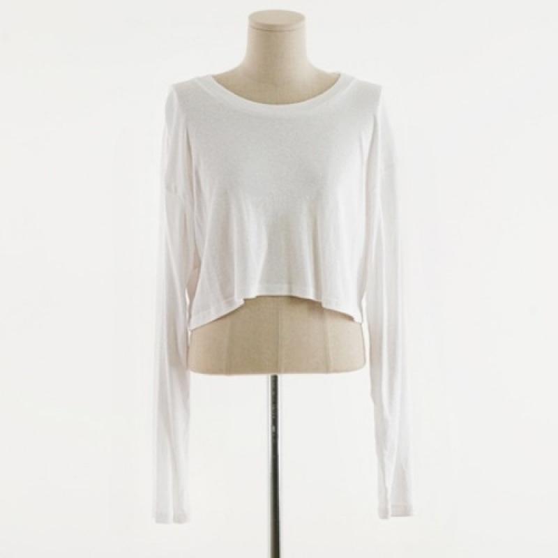 Same-Day Shipping: Stylish Korean Women s Conch Color Long-Sleeve T-Shirt One Size