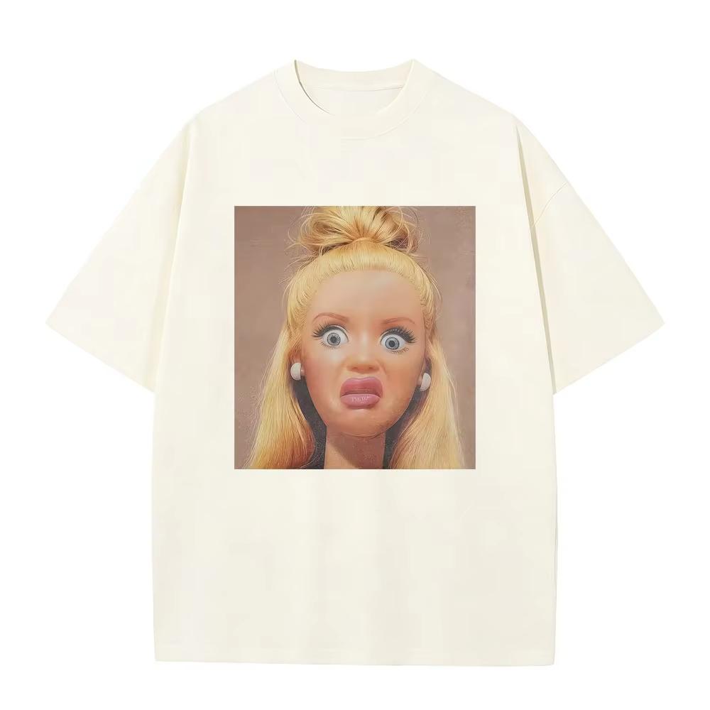 Hot Funny Disgusting Doll Meme Graphic Tshirts Unisexs Women High Quality Cotton T Shirts Unisex Oversized Short Sleeves Tshirts