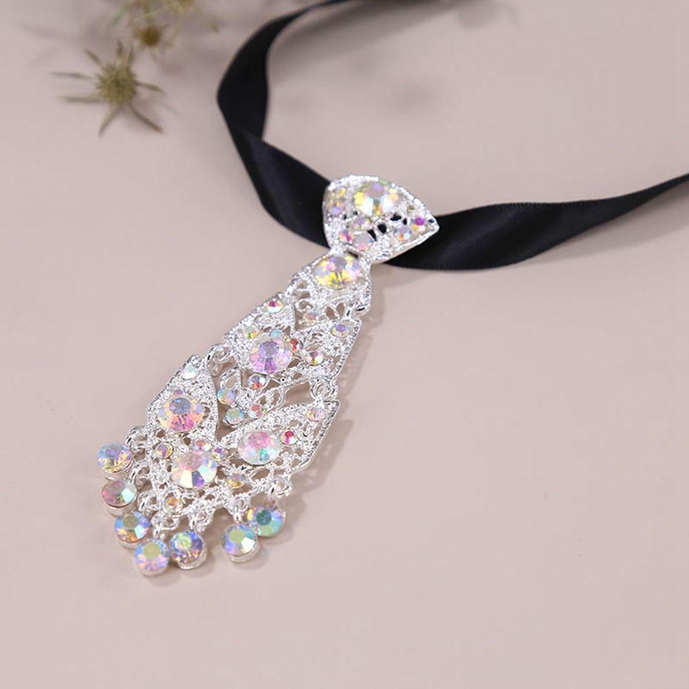 Style Suit Accessories Men Ties Metal Rhinestone Necktie Formal Business Ties Women Necktie