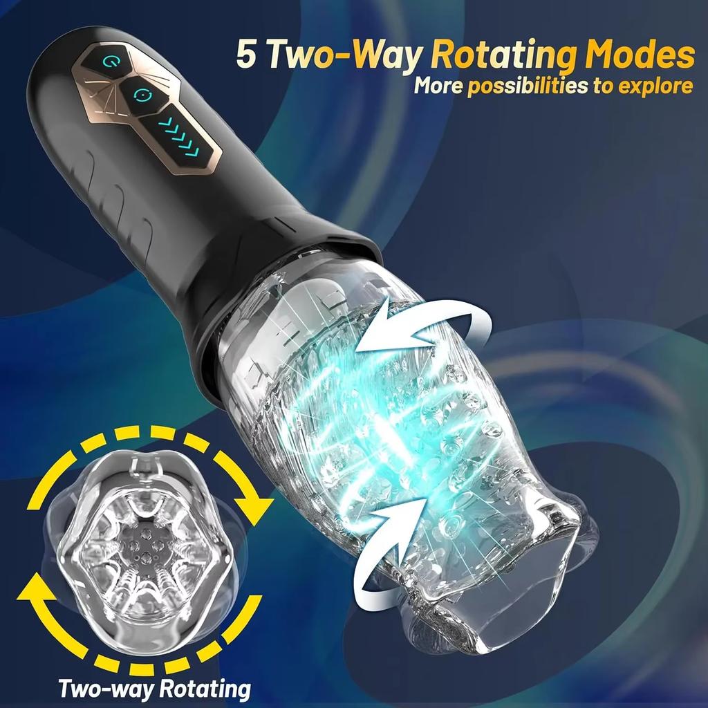 Powerful Automatic Male Masturbator Cup Vagina Masturbation 5 Rotating 10 Vibrator Penis Blowjob Pussy Stimulator Adult Sex Toys Men Penis Exerciser