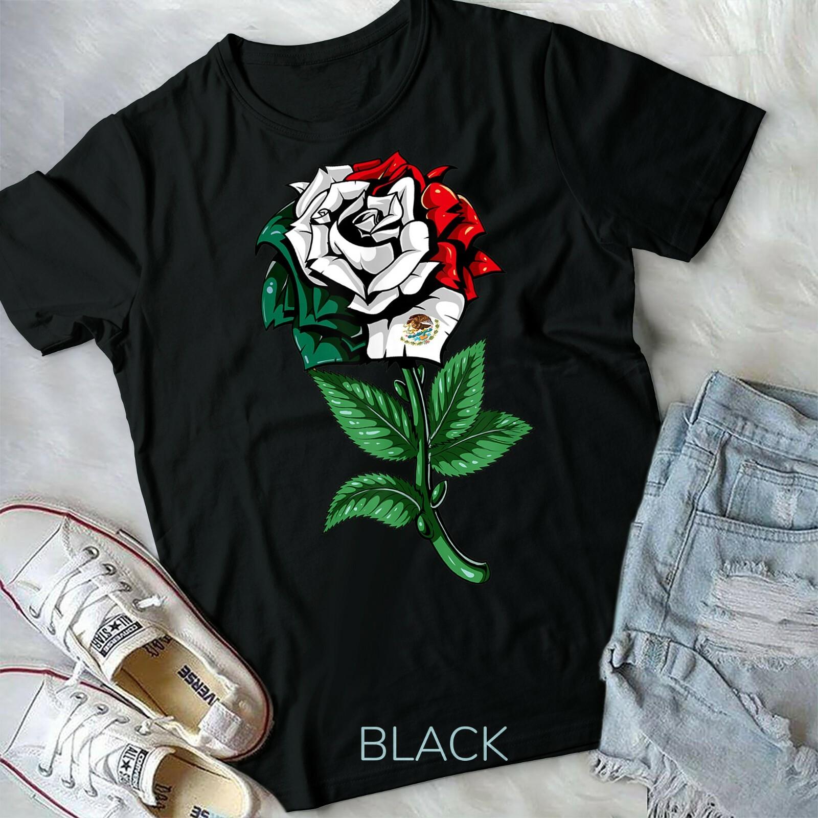 Mexican Rose Mexico Flag Mexican Unisex Form T-shirt S