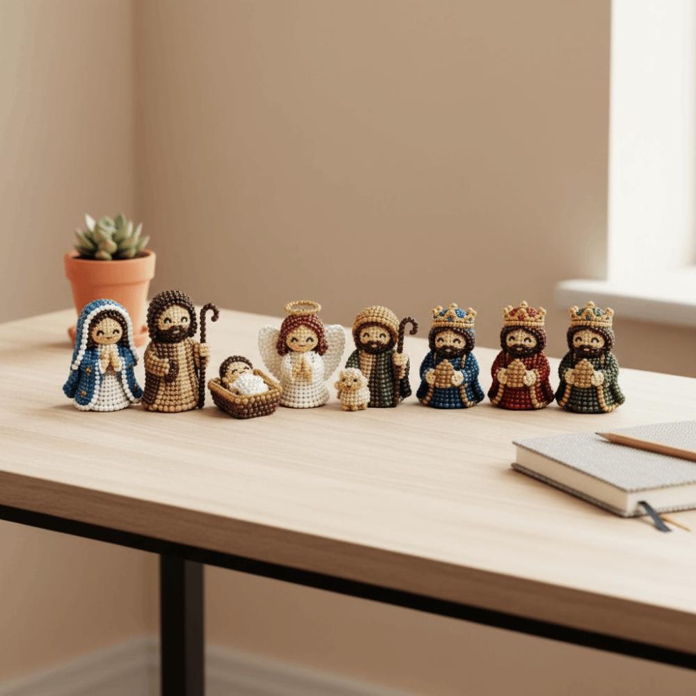 Handmade Nativity Beaded Figures Craft Kit Beaded Nativity Collection Kit To Pass The Time