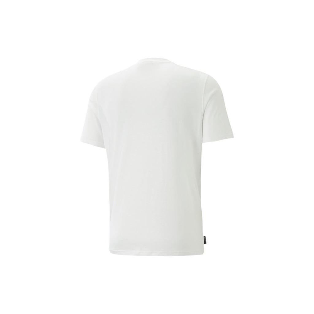 PUMA GRAPHICS T Shirts Men's White Crew Neck Moderate Straight Fit (Unisex) T-Shirts 622553 02
