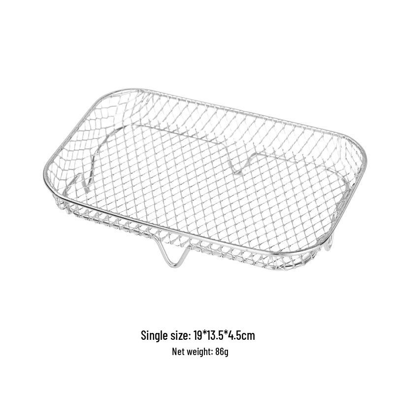 304 Stainless Steel Air Fryer & Microwave Grill Rack with Oil Filter Net - Heat Resistant