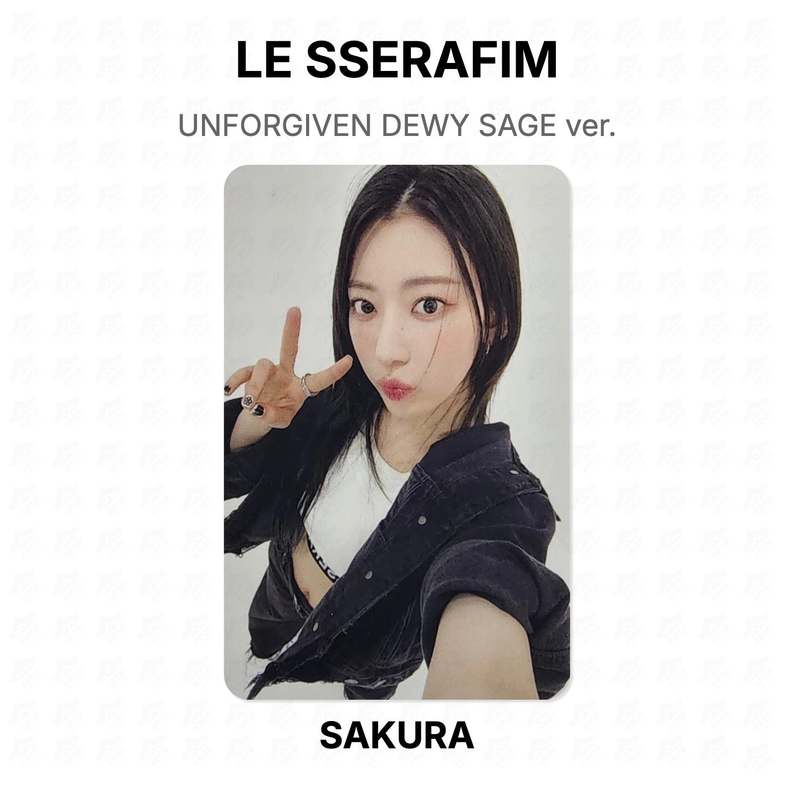 LE SSERAFIM UNFORGIVEN DEWY SAGE ver. Official Photocard SAKURA