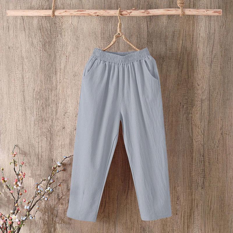 Women's Pants Loose Cotton Pants with Large Size Cotton Solid Color Casual Ladies Underwear