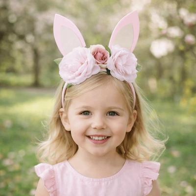 Colorful Rabbit Ears Headbands Non-slip Cosplay Headbands Happy Easter Headdress  Holiday Decor