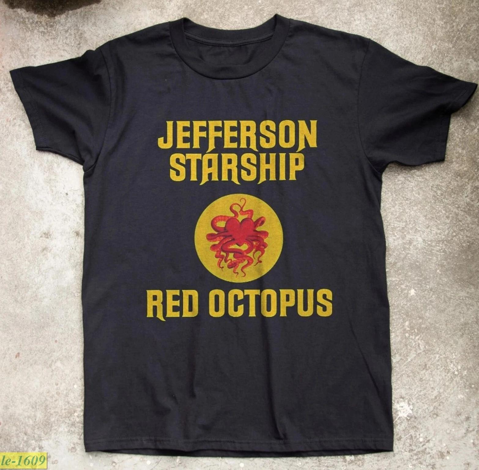 Jefferson Starship - Red Octopus Albums Music Black T-Shirt S-5XL L