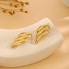 High-End Metal Heart Butterfly Flower Earrings with Exaggerated Pleated Texture