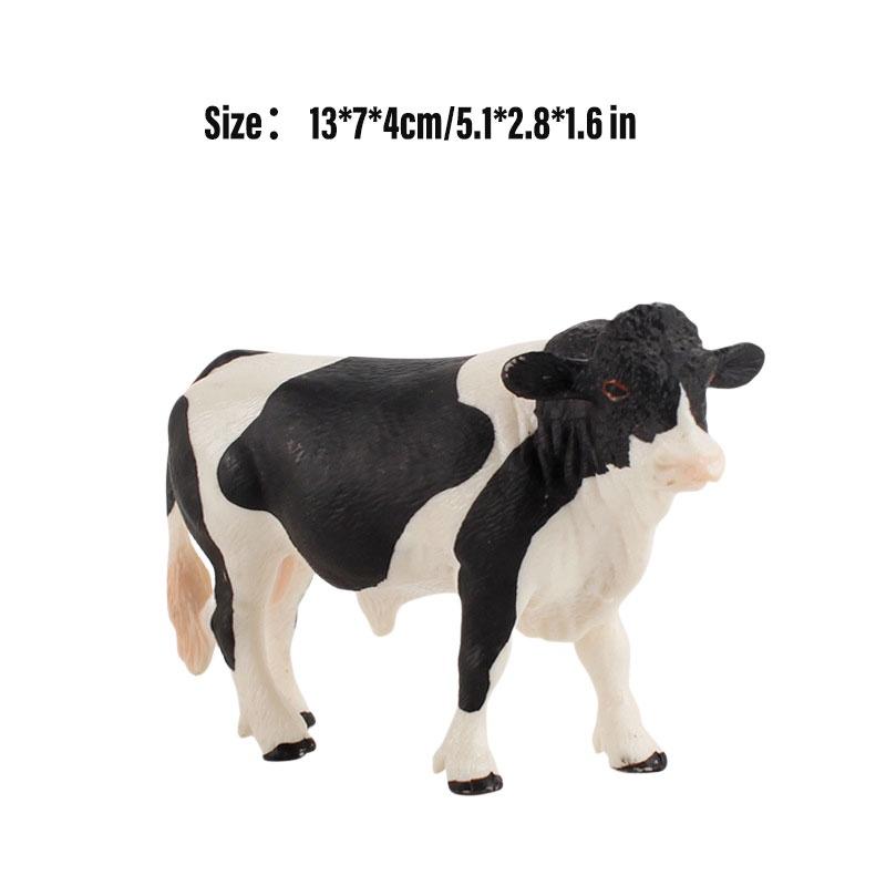 Educational Toy Animal Model Simulation Farm Animal Figures Kid's Gift Plastic Material Cow Category 14x8cm Size