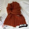 Autumn and Winter Solid Color Thick Warm Knitted Scarf Korean Commuter Gentle and Versatile Non Tassel Scarf
