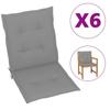 Day and Night - Day and Night Garden Chair Cushion Low Backrest 6 Pcs Gray Oxford Fabric