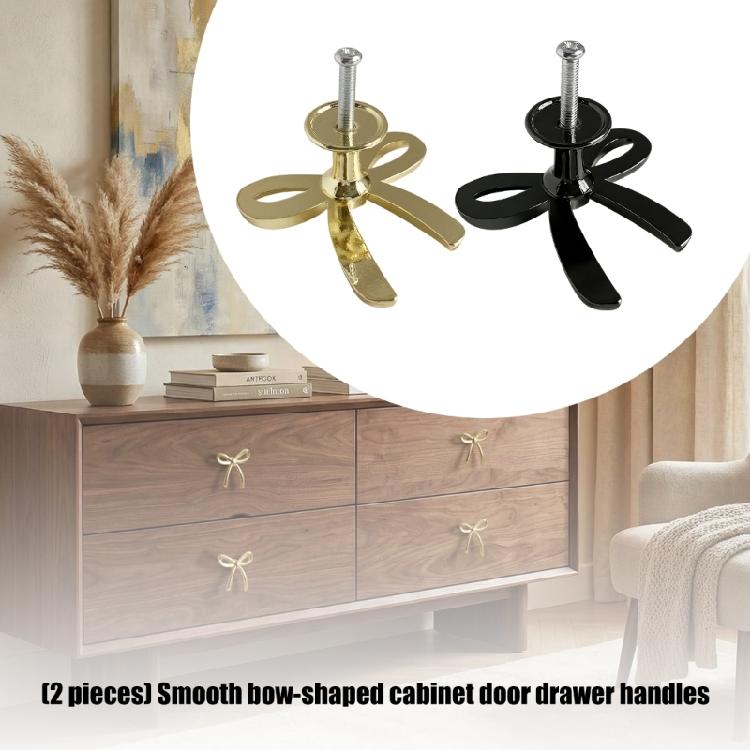 Simple Furniture Decorative Handle Modern Metal Dressers Knob Bowknot Shape Bedside Cabinet Pull Easy To Installation