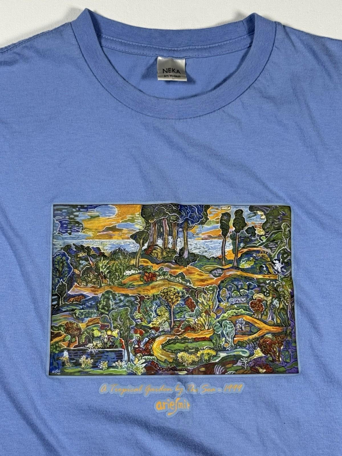 Neka Art Museum Mens Large Blue Short Sleeve Graphic Tee Unisex T-Shirt XXXXL