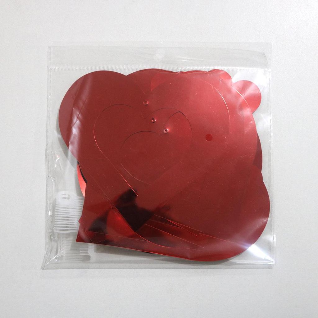 2025 Valentine's Day Heart LOVE 11-Piece Sequin Spiral Hanging Ornament Set for Weddings and Rooms