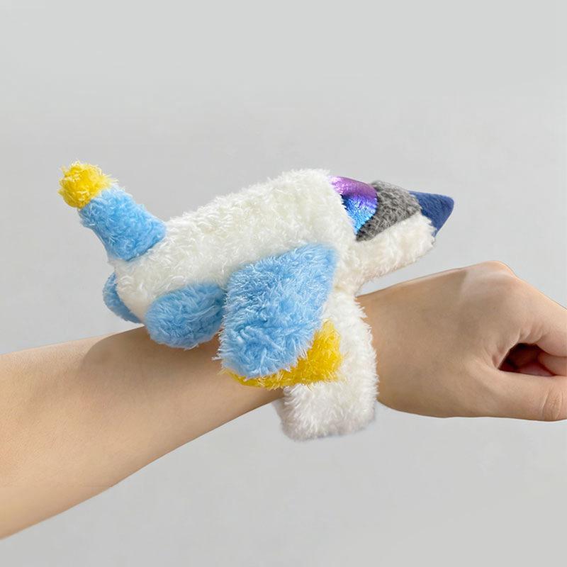 Creative Airplane Snap Ring Bracelet Plush Toy Doll Airplane Standing Shoulder Doll Children's Accompaniment Soothing Ragdoll