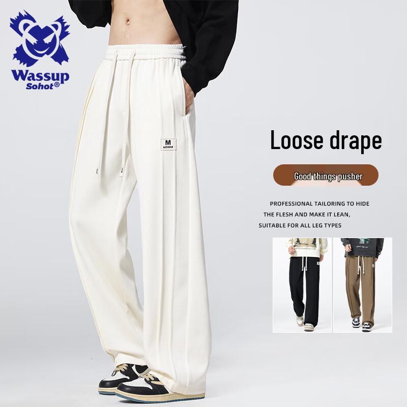 

Wassup Sohot Men s Loose Casual Wide-Leg Pants 4XL