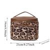 Large Capacity Leopard Print Cosmetic Bag Leather Pouch for Make Up Kit  Bathroom