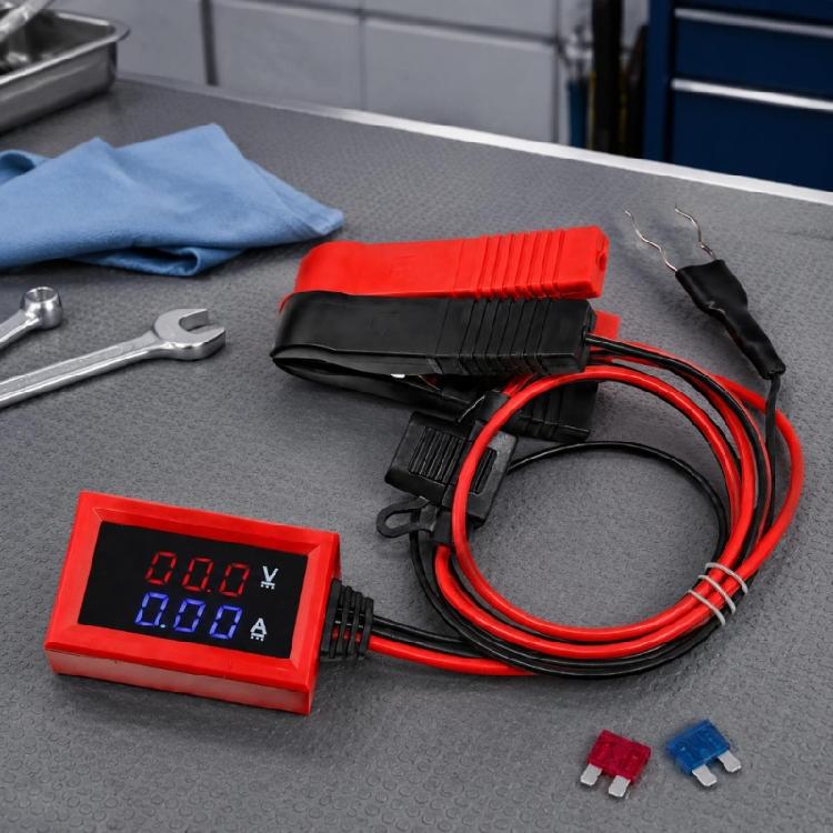Car and Motorcycle Battery Drain Tester with Current Voltages Display, Automotive Electrical Tool for Leak Source and Standbys Current Checks