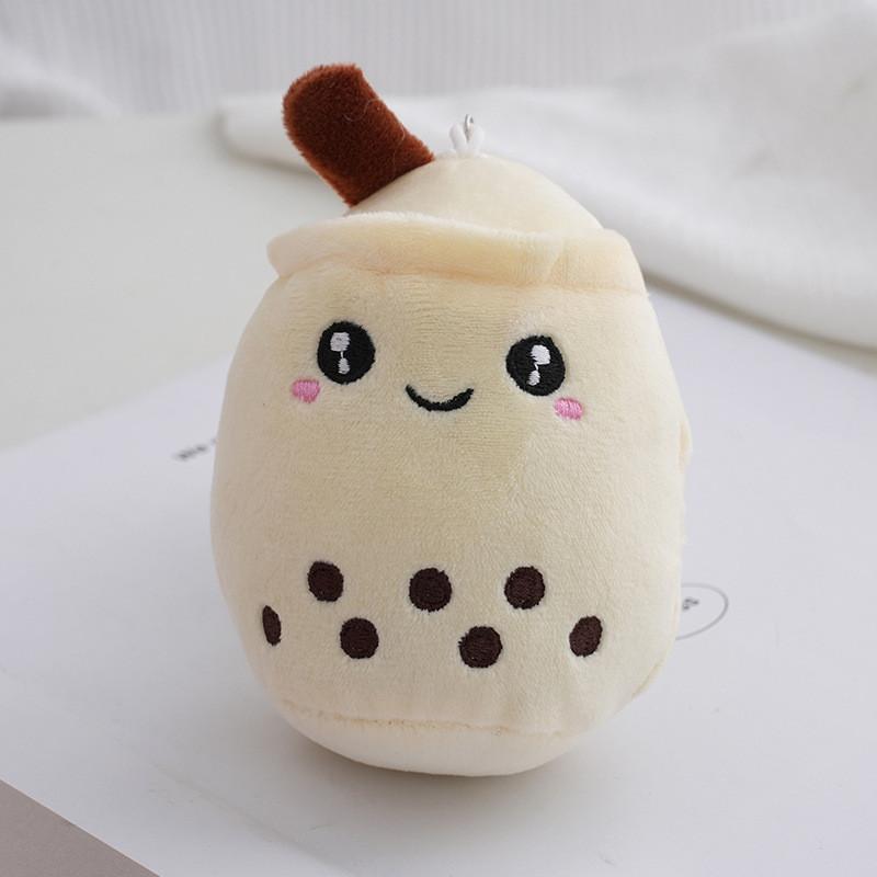 Cute Plush Pearl Milk Tea Keychain Pendant Bag Backpack Doll Gift Accessory