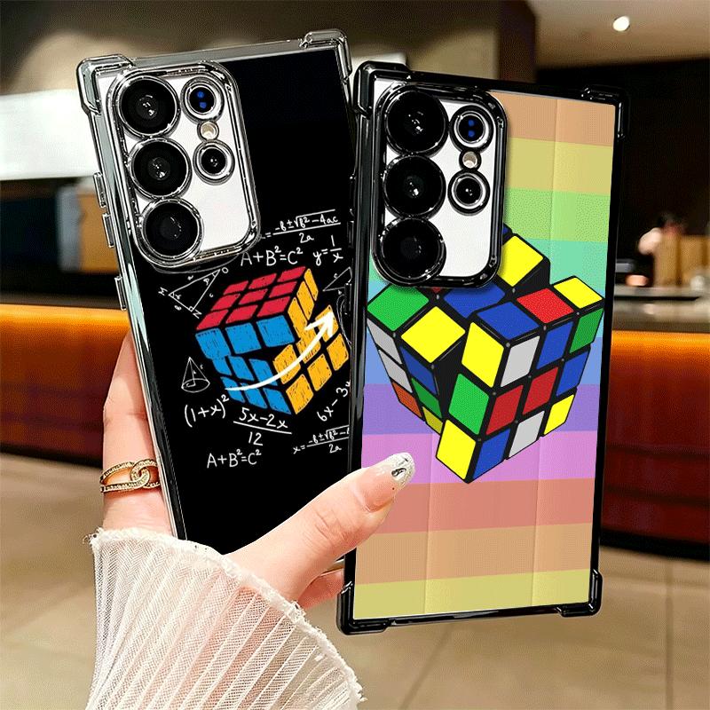 Rubik Cube Formula Spoofs Math Soft Phone Case For Samsung Galaxy S26 Ultra S25 Edge S24 FE S23 Plus S22 S21 + S20 Plating Anti-