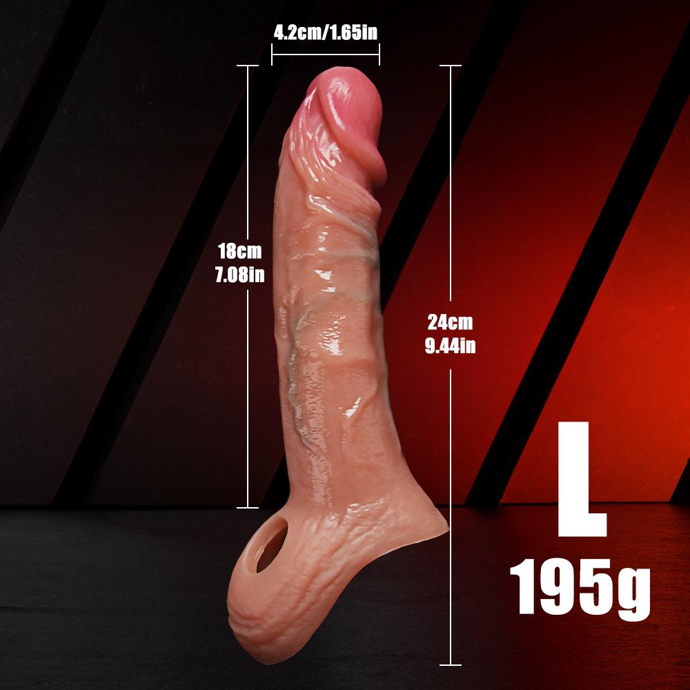 Penis Sleeve Enlargement Sleeve For Cock Sex Toys for Men Extender Silicone Dick Sleeve Artificial Penis Enlarge Thicken Condom