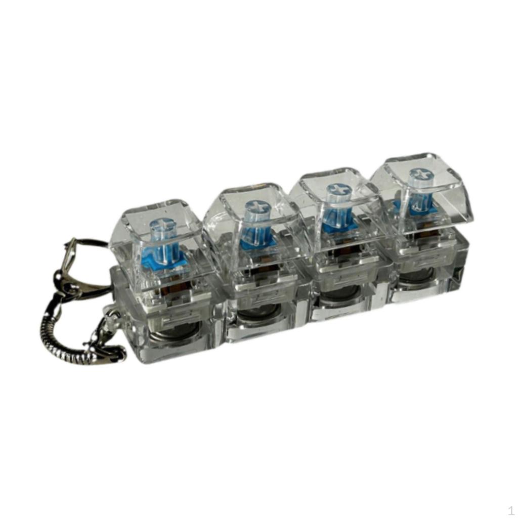 4 Key Keyboard Fidget Clicker Toy Keychain Lightweight Lighted Clicking