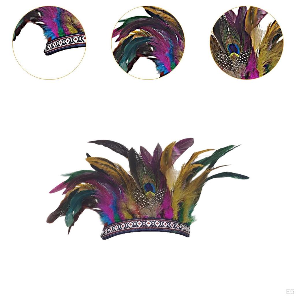 Feather Headdress Accessories Headband for Halloween Masquerades Role Playing