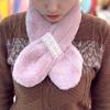 Autumn And Winter New Plush Imitation Rabbit Hair Pearl Buttons Fur Scarve Solid Colour Versatile Scarve Fashion Women's Scarve