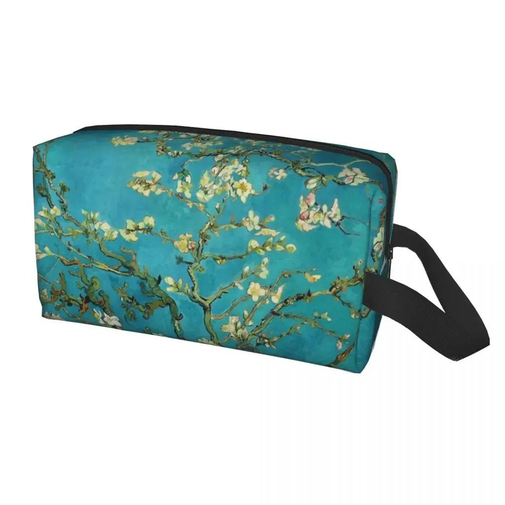 Travel Vincent Gogh Almond Blossoms Violet Toiletry Bag Flowers Makeup Cosmetic Organizer Storage Dopp Kit Case