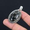 Mothers Day Sale Oval Black Fossil Coral Stone Sister Pendant Jewelry 925 Silver