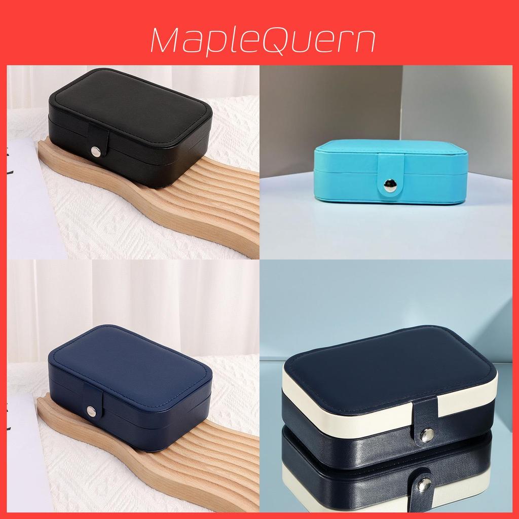 Elegant Leather Jewelry Box With Detachable Double Layers For Travel And Gift Use