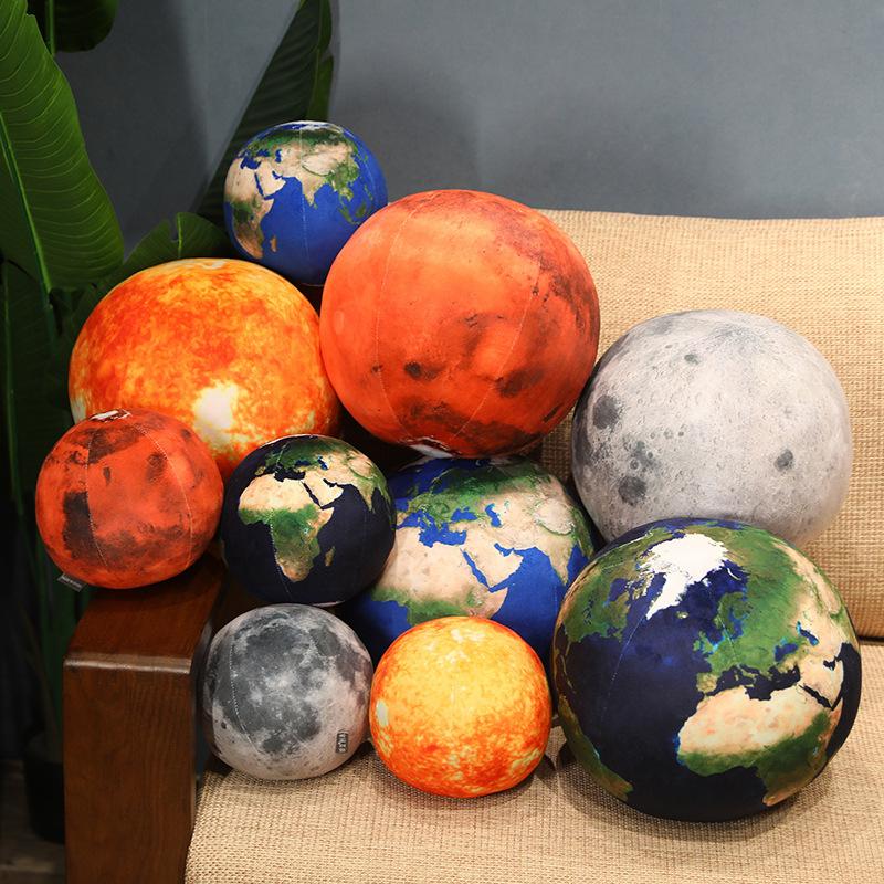 Solar System Popular Science Planet Moon Pillow Earth Moon Mars Children Plush Toys Planet Gifts